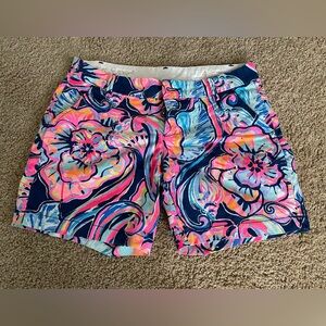 Lilly Pulitzer Jayne Stretch Shorts Nauti Navy Boho Bateau Women Size 4 EUC